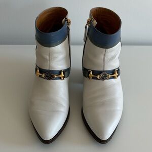 Gucci "Quentin" Leather Equestrian Ankle Boots